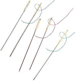 SYGA Large-Eye Needles Stainless Steel Yarn Knitting Weaving Stringing Sewing Needles Darning Needle Crafting Crochet Projects - 15 Pieces, Gold and Silver