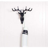 SYGA Deer Head Hanging Hook, Self Adhesive Wall Door Hook Hanger Bag Keys Sticky Holder, Plastic, Pack of 1