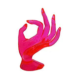 SYGA Hand Shape Ring Holder Jewelry Display Polyresin Mannequin Shaped Jewelry Stand Bracelet Holder for Home, Retail Stores, Jewelry Retailers - Transparent Pink