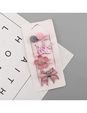 SYGA 4Pieces Baby Hair Clip For Girl Alligator Teeth Hair Accessory For All Type of Infant Toddler Baby Hairs Bow Animal Cartoon Rainbow Heart Flower Crown Fruit Patterns- Set of 4, Pink Crown Set