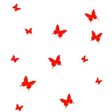 SYGA 12 Pcs 3D Decorative Red Butterfly Wall Stickers