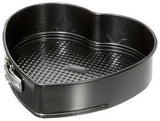 SYGA Teflon Coated Carbon Steel Spring Form Heart Shape Cake Moulds for Baking Non-Stick Cake Tins/Pan/Trays for Oven, and Cooker with Removable Base Size 19/21/23/25/28 cm