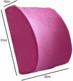 SYGA Memory Foam Lumbar Cushion Travel Velvet Pillow Car Flight Seat Home Chair Back Support(Pink)