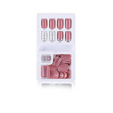 SYGA Press on Gel Nails 30 Pcs With Double Sided Jelly Adhesive Nail Glue Nail Filer, Fake Nails Long Lasting Press, Ready made Nails. (FakeNails-F635-17)