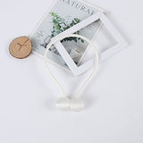 SYGA 2Pcs Magnetic Curtain Tiebacks Clip Rope Holdbacks Classy Decorative Pearl Holder Buckles for Home Hotel Window Draperies Rope Ties Office Living Bedroom Decoration- White