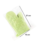 SYGA Set of 2 Oven Heat Resistant up to 320° F /160° C Kitchen Gloves Cotton & Polyester Quilted Baking Gloves(Green)