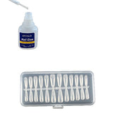 SYGA Trapezoidal False Nails and Glue Bottle Professional Brush On Nail Tip Glue for Press On Nails Fake Nails Long Lasting Press On Nails for Women and Girls- Transparent, 240pieces