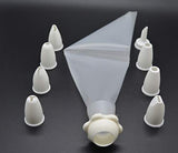 SYGA 8 Nozzles Sacco Pastry Cake Decorator Icing Bag (White)