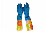 SYGA Natural Latex Rubber Gloves Waterproof Clean Glove,Household Kitchen Cleaning Dishwashing Rubber Gloves (Blue)