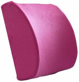 SYGA Memory Foam Lumbar Cushion Travel Velvet Pillow Car Flight Seat Home Chair Back Support(Pink)