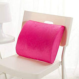 SYGA Memory Foam Lumbar Cushion Travel Velvet Pillow Car Flight Seat Home Chair Back Support(Pink)
