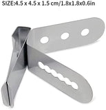SYGA Thermometer Probe Clip Ambient Holder Stainless Steel Thermometer Probe Holder Mutifunctional Probe Clip BBQ Grill Probe Clip for Temperature Reading- Silver, Style 1