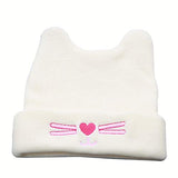 SYGA 1 Piece Medium Knitted Head Design Baby Wool Sleep Cap_White