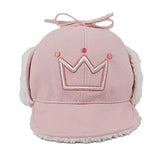 SYGA Toddler Boy's Girl's Winter Warm Trapper Hat Kids Crown Printed Earflap Hat, Free Size, Pink, Suitable for 2-7 Years