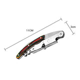 SYGA 3 in 1 Corkscrew Beer Wine Bottle Opener with Leather Cover Spring-Loaded Double Lever, Serrated Foil Cutter Barware Gear Waiter's Corkscrew of Sommeliers, Waiters, Bartenders Gift- Red & Green