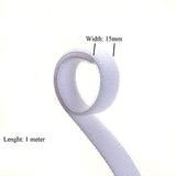 SYGA Nylon Double Sided WELLKRO Tape, Hook and Lock Tape, Sew-on Power Wire Management Fastening Tape Cable Tie for Interlocking, Apparel, Home Textile, Industrial Use and More- 1mx 15mm (White) 10Pcs