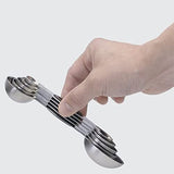 SYGA Double Sided Magnetic Measuring Spoon Set 5Pcs Stainless Steel Teaspoons and Tablespoons for Cooking Baking Measuring Dry and Liquid Ingredients 1tbsp 1/2tbsp 1tsp 1/2tsp 1/4tsp - Black
