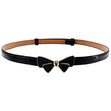 SYGA Women's Bow Knot Skinny Stretchy Leather Thin Belt (Pack of 1)