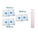 SYGA 6 Pieces Space Saver Vacuum Bag for Cloth Storage Bags with Manual Vacuum Pump_(2 * 2XL(70x100 cm),2 * 3XL(80x120 cm),2 * 4XL(90x130 cm)