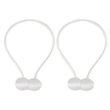 SYGA 2Pcs Magnetic Curtain Tiebacks Clip Rope Holdbacks Classy Decorative Pearl Holder Buckles for Home Hotel Window Draperies Rope Ties Office Living Bedroom Decoration- White