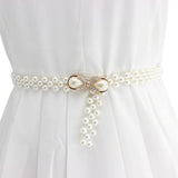 SYGA Pearl Waist Chain Belt Adjustable Decorative Belt Hollowed Tassel Waist Belts - Free Size