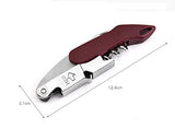 SYGA 3 in 1 Corkscrew Beer Wine Bottle Opener with Leather Cover Spring-Loaded Double Lever, Serrated Foil Cutter Barware Gear Waiter's Corkscrew of Sommeliers, Waiters, Bartenders Gift- Wine Red