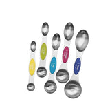 SYGA Double Sided Magnetic Measuring Spoon Set 5Pcs Stainless Steel Teaspoons and Tablespoons for Cooking Baking Measuring Dry and Liquid Ingredients 1tbsp 1/2tbsp 1tsp 1/2tsp 1/4tsp - Multi