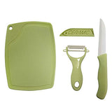 SYGA Ceramic Fruit Knife Sets Paring Knives Chopping Boards Fruits Peeler 3PCS Suits Kitchen Cooking Vegetable Ceramic Knife Tools_Green