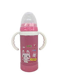 Syga Steel Sipper Baby Drinking Water Bottle, Handle with Straw, Vacuum Insulated Flask Leakproof Bottle, for School, Outdoors- Assorted Color and Design
