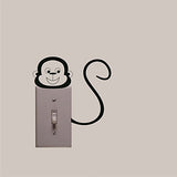 SYGA Set Of 6 Decorative Beautiful Modern Art kids Room Switch Board Stickers (Black)