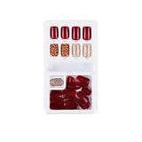 SYGA Press on Gel Nails 30 Pcs With Double Sided Jelly Adhesive Nail Glue Nail Filer, Fake Nails Long Lasting Press, Ready made Nails. (FakeNails-F635-22)
