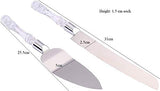 SYGA Stainless Steel Cake Knife and Cake Server Set with Acrylic Handle Slicer Cutter Pizza Shovel Knife Pie Server Hand Tool with Cutting Knife Decorating Tools Set of 2