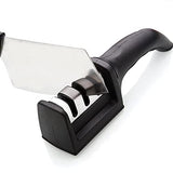 SYGA Kitchen Chef Knife Sharpener 3 Stage Steel Diamond Ceramic Coated Kitchen Sharpening Tool(Black)