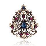 Korean style retro brooch corsage pin crown corsage European and American foreign trade brooch AliExpress