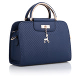 2024 Spring Temperament Women's Handbag Corrugated Fawn Pendant Cute Shoulder Bag Fashionable College Style Crossbody Bag