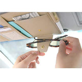 SYGA Leather Car Visor Organizer Sun Shade CD Holder Card Storage Pouch Bag Multi-Functional Organizer(Beige)
