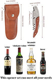 SYGA 3 in 1 Corkscrew Beer Wine Bottle Opener with Leather Cover Spring-Loaded Double Lever, Serrated Foil Cutter Barware Gear Waiter's Corkscrew of Sommeliers, Waiters, Bartenders Gift- Brown