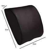 SYGA Memory Foam Breathable Healthcare Lumbar Cushion Back Waist Support Travel Pillow Car Seat Home Office Pillows Relieve Pain(Black)