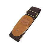 SYGA Guitar Strap for Acoustic, Electric and Bass Guitars with Genuine Leather Ends(Brown)