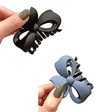 SYGA Hair Claw Clips for All Type Hair Strong Hold Perfect For Women Barrettes for Fancy Hair Fashion Accessories For Girls Hair Clamps Clip 8cm Hair Jaw Claw for Heavy Hair- 2Pcs, Light Blue & Black