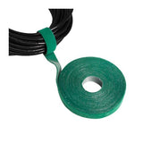 SYGA Nylon Double Sided WELLKRO Tape, Hook and Lock Tape, Sew-on Power Wire Management Fastening Tape Cable Tie for Interlocking, Apparel, Home Textile, Industrial Use and More- 25 m x 15 mm (Green)
