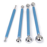 4X Fondant Cake Flower Decorating Clay Sugarcraft Ball Modelling Cutter DIY Tool, Blue