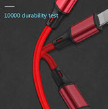 SYGA One to Three Data Cable Weaving 2.8A Fast Charge Three-in-One Mobile Phone Data Cable Three-Head Synchronous Charging Cable (Black)