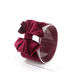 SYGA 1 Piece Velvet Bow Shape Baby Head Band_Maroon_19.5 * 11cm