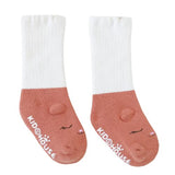 SYGA Baby Girl Boy Non Slip Trainer Socks Kids Toddlers Infant Knee Length Socks Warm and Socks Cotton Stretch Crew Anti-Slip Baby Socks - 1-3Years, BrickRed