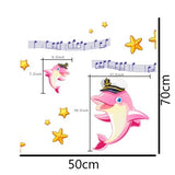 SYGA PVC Vinyl Wall Stickers for Living Room Self Adhesive Stickers (Rock Starry Dolphin) - Multi Color