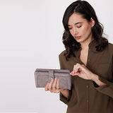Syga PU Leather Hand Grip Wallet with Snap for Women, Grey
