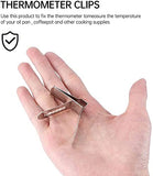 SYGA Thermometer Probe Clip Ambient Holder Stainless Steel Thermometer Probe Holder Mutifunctional Probe Clip BBQ Grill Probe Clip for Temperature Reading- Silver, Style 1