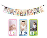 SYGA 1 to 12 Month Animal Photo Banner for Your Baby with Front Side Photo Space & Sweet Memory Writing Space Back Side of Banner
