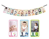 SYGA 1 to 12 Month Animal Photo Banner for Your Baby with Front Side Photo Space & Sweet Memory Writing Space Back Side of Banner